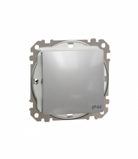 Sedna Design & Elements, Łącznik 1-biegunowy IP44, srebrne aluminium Schneider SDD213101