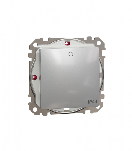 Sedna Design & Elements, Łącznik 2-biegunowy IP44, srebrne aluminium Schneider SDD213102