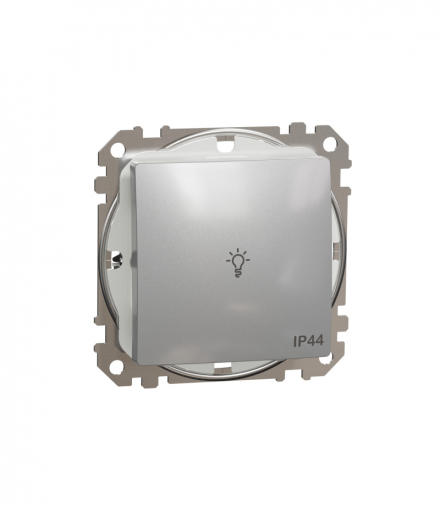 Sedna Design & Elements, Przycisk "światło" IP44, srebrne aluminium Schneider SDD213132