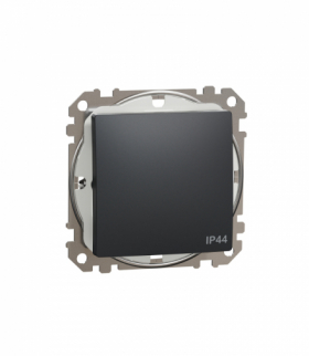 Sedna Design & Elements, Łącznik 1-biegunowy IP44, czarny antracyt Schneider SDD214101