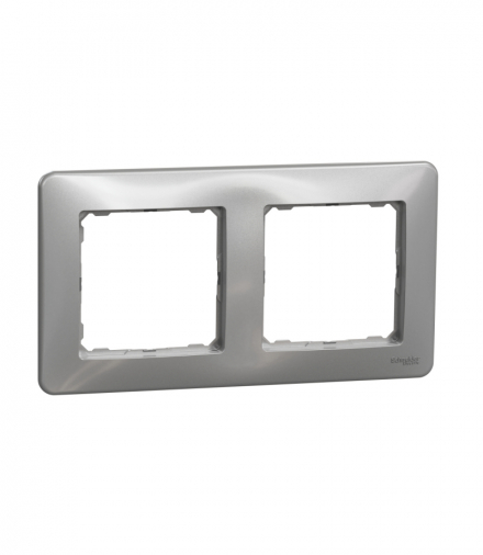 Sedna Design & Elements, Ramka 2-krotna, srebrne aluminium Schneider SDD313802
