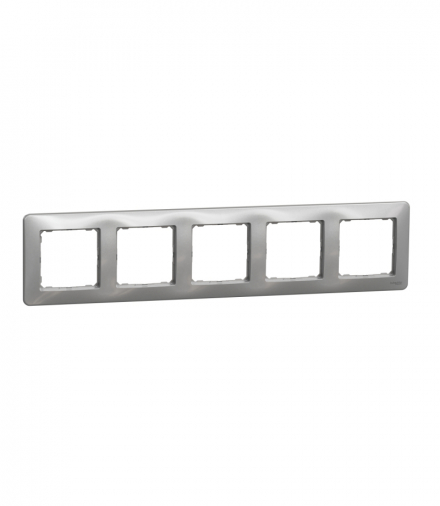 Sedna Design & Elements, Ramka 5-krotna, srebrne aluminium Schneider SDD313805