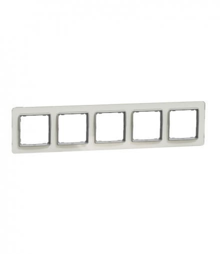 Sedna Design & Elements, Ramka 5-krotna, szkło białe, efekt szkła Schneider SDD360805