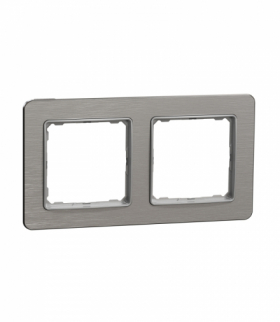 Sedna Design & Elements, Ramka 2-krotna, szczotkowane aluminium, efekt metalu Schneider SDD370802