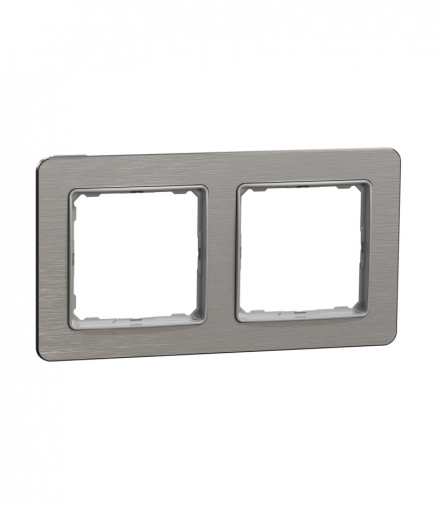 Sedna Design & Elements, Ramka 2-krotna, szczotkowane aluminium, efekt metalu Schneider SDD370802
