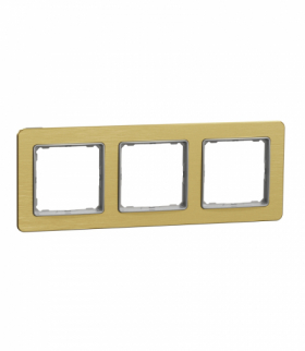 Sedna Design & Elements, Ramka 3-krotna, szczotkowane złoto, efekt metalu Schneider SDD371803