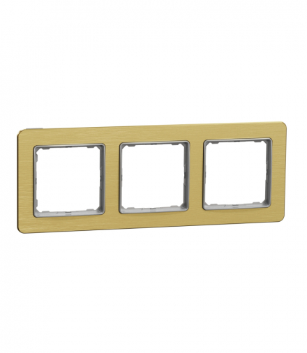 Sedna Design & Elements, Ramka 3-krotna, szczotkowane złoto, efekt metalu Schneider SDD371803