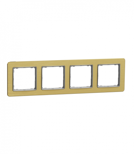 Sedna Design & Elements, Ramka 4-krotna, szczotkowane złoto, efekt metalu Schneider SDD371804