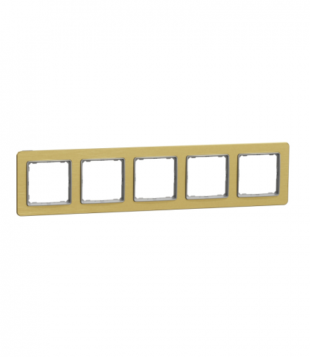 Sedna Design & Elements, Ramka 5-krotna, szczotkowane złoto, efekt metalu Schneider SDD371805