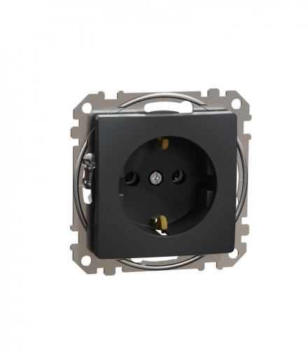 Schneider Electric Sedna Design & Elements, Gniazdo schuko, czarny antracyt Schneider SDD114025
