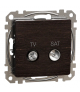 Sedna Design & Elements, Gniazdo TV/SAT przelotowe (10dB), wenge, efekt drewna Schneider SDD181478S