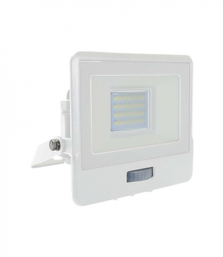 Projektor LED z czujnikiem ruchu 20W 1510lm 6500K Dioda SAMSUNG IP65 Biały 5 Lat Gwarancji V-TAC 20273
