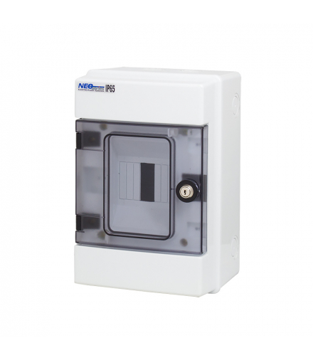 Rozdzielnica hermetyczna RH-4/Z (z zamkiem), listwy zaciskowe, wspornik TH35, IK07, 1000V DC, IP65