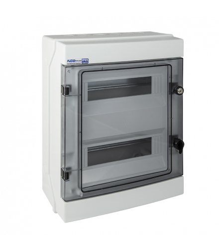 Rozdzielnica hermetyczna RH-24/Z (z zamkiem), listwy zaciskowe, wspornik TH35, IK07, 1000V DC, IP65