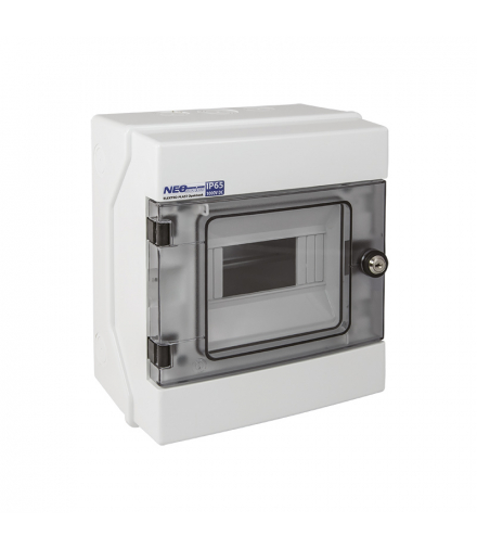 Rozdzielnica hermetyczna RH-6/Z (z zamkiem), listwy zaciskowe, wspornik TH35, IK07, 1000V DC, IP65