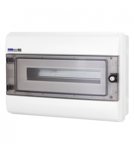 Rozdzielnica hermetyczna RHp-18/Z (z zamkiem, drzwi transparentne PC), IP65