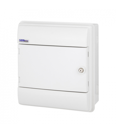 Rozdzielnica hermetyczna RHp-8/ZB (z zamkiem, białe drzwi ABS), IP65