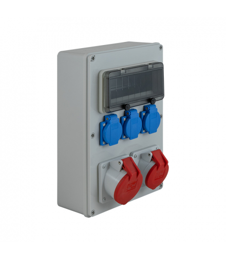 Rozdzielnica budowlana RB-1632, IP44, 1x32A/5P, 1x16A/5P, 3xGS 2P+Z