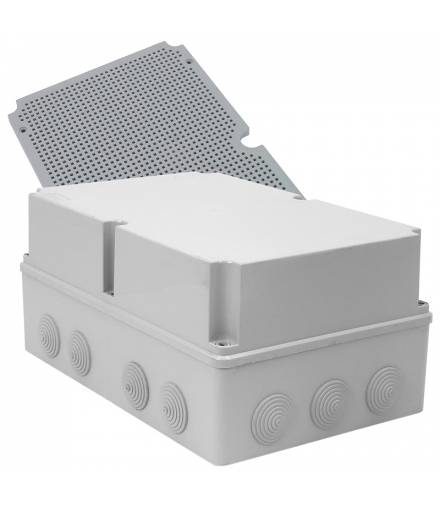 Puszka Hermetyczna PH-5B.3P, z zamocowanymi elastycznymi dławikami PE , płyta PMT-5, IP65