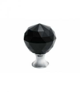 Gałka Crystal Palace A 30 mm (CHROME + BLACK CRYSTAL) GTV GZ-CRPA30-A1