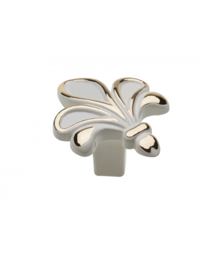 Gałka znalowa ROYAL3 biały/złoto GTV GZ-ROYAL3-1-10-03