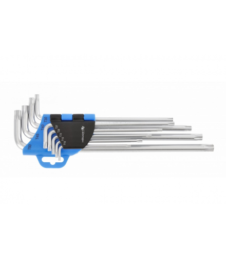 Klucze tamper torx CrV, extra długie 9 szt. GTV HT1W810