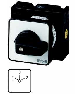 T3-2-8400/EZ - Przełącznik nawrotny, 2b, Ie 25A, TC 1-0-2, 45°, bez samopowrotu, 48x48mm, montaż centralny Eaton 000687