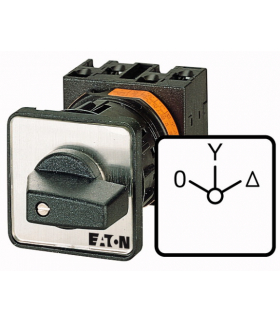 T3-4-8410/EZ - Przełącznik gwiazda-trójkąt, 3b, Ie 25A, TC 0-Y-D, 45°, bez samopowrotu, 48x48mm, montaż centralny Eaton 000721