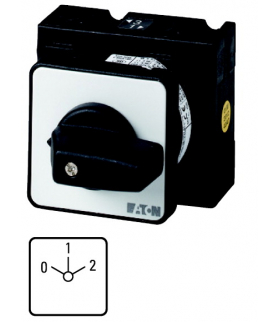 T3-3-8451/EZ - Przełącznik, 3b, Ie 25A, TC 0-1-2, 45°, bez samopowrotu, 48x48mm, montaż centralny Eaton 000956