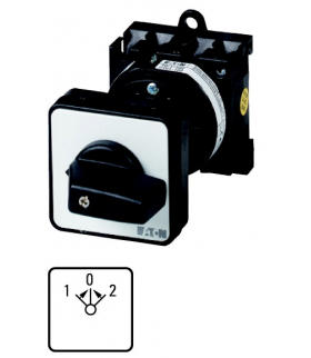 T3-3-8228/Z - Przełącznik nawrotny, 3b, Ie 25A, TC 1-0-2, 45°, Z samopowrotem, 48x48mm, montaż pośredni Eaton 004911