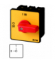 P3-100/E-RT - Rozłącznik ZAŁ-WYŁ, P3, 100 A, montaż, 3-biegunowe, Funkcja WYŁĄCZNIKA AWARYJNEGO, z czerwonym pokrętłem i żółtą p