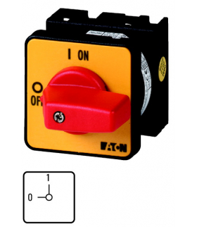 T0-1-102/E-RT - Rozłącznik ZAŁ-WYŁ, T0, 20 A, montaż, 1 Zespół montażowy/zespoły montażowe, 2-biegunowe, Funkcja WYŁĄCZNIKA AWAR