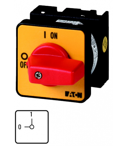 T0-1-102/E-RT - Rozłącznik ZAŁ-WYŁ, T0, 20 A, montaż, 1 Zespół montażowy/zespoły montażowe, 2-biegunowe, Funkcja WYŁĄCZNIKA AWAR