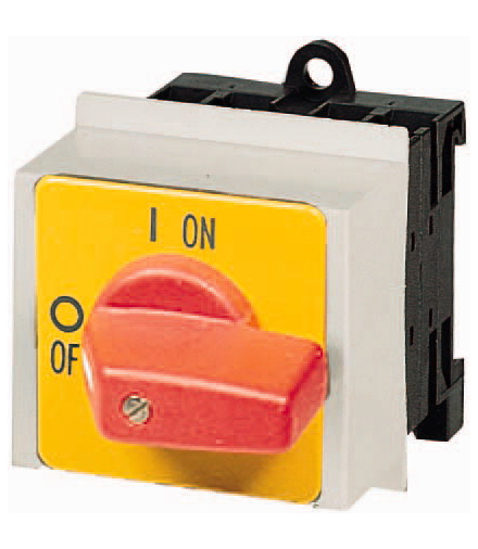P1-25/IVS-RT - Rozłącznik ZAŁ-WYŁ, P1, 25 A, montaż rozdzielacza, 3-biegunowe, Funkcja WYŁĄCZNIKA AWARYJNEGO, z czerwonym pokręt