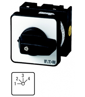 T0-4-8251/E - Łącznik zakresowy, 2b, Ie 12A, TC 1-4, 45°, bez samopowrotu, 48x48mm, montaż Eaton 013971