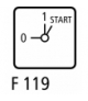 TM-1-8178/EZ - Łącznik sterowniczy, 2b, Iu 10A, TC 0-I-START, 90°, Z samopowrotem, 48x48mm, montaż centralny Eaton 016786