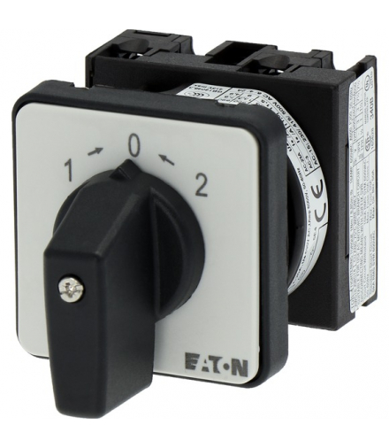 T0-1-8214/E - Przełącznik, 1b, Ie 12A, TC 1-0-2, 45°, Z samopowrotem, 48x48mm, montaż Eaton 019863