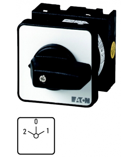 T0-2-15422/EZ - Przełącznik grup, 2b, Ie 12A, TC 2-0-1, 45°, bez samopowrotu, 48x48mm, montaż centralny Eaton 022244