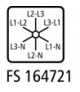 T0-3-15924/EZ - Przełącznik woltomierza, 3b+N, TC faza/faza-faza/N, 60°, 48x48mm, montaż centralny Eaton 022251