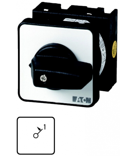 T0-2-15323/E - Łącznik sterowniczy, 3b, Ie 12A, TC I-1, 45°, Z samopowrotem, 48x48mm, montaż Eaton 024620