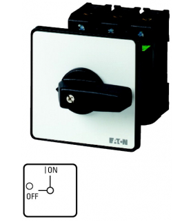 P3-63/Z/N - Rozłącznik ZAŁ-WYŁ, P3, 63 A, montaż pośredni, 3-biegunowe + N, z czarnym pokrętłem i tabliczką czołową Eaton 027013