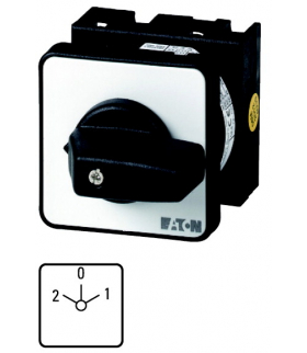 T0-3-15391/E - Łącznik sterowniczy, 6ZZ, Ie 12A, TC 2-0-1, 45°, bez samopowrotu, 48x48mm, montaż Eaton 029365