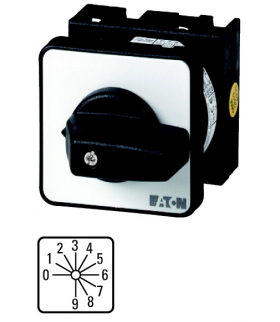 T0-4-15602/E - Łącznik kodujący, Ie 12A, BCD podwójny, TC 0-9, 30°, bez samopowrotu, 48x48mm, montaż Eaton 029368