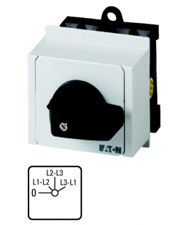 T0-2-15920/IVS - Przełącznik woltomierza, 3b, TC 0-faz/faza, 45°, 45x45mm, REG Eaton 029452