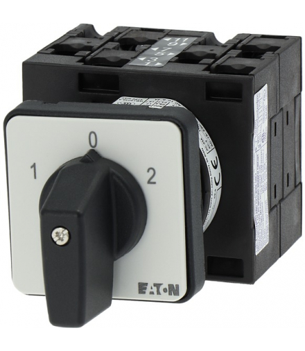 T3-3-8401/E - Przełącznik nawrotny, 3b, Ie 25A, TC 1-0-2, 45°, bez samopowrotu, 48x48mm, montaż Eaton 030992