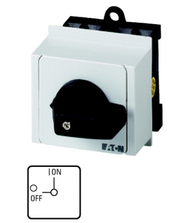 T0-2-1/IVS - Rozłącznik ZAŁ-WYŁ, T0, 20 A, montaż rozdzielacza, 2 Zespół montażowy/zespoły montażowe, 3-biegunowe, z czarnym pok