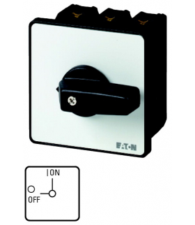 P3-100/E/N - Rozłącznik ZAŁ-WYŁ, P3, 100 A, montaż, 3-biegunowe + N, z czarnym pokrętłem i tabliczką czołową Eaton 031759