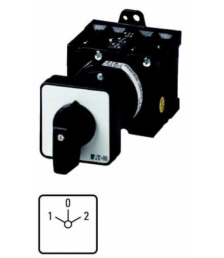 T3-3-8401/Z - Przełącznik nawrotny, 3b, Ie 25A, TC 1-0-2, 45°, bez samopowrotu, 48x48mm, montaż pośredni Eaton 035739