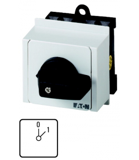 T0-1-15401/IVS - Łącznik sterowniczy, 1b, Ie 12A, TC 0-1, 45°, bez samopowrotu, 45x45mm, REG Eaton 045973
