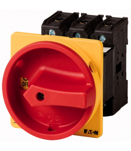P3-63/V/SVB - Wyłącznik główny, P3, 63 A, montaż pośredni, 3-biegunowe, Funkcja WYŁĄCZNIKA AWARYJNEGO, z czerwonym uchwytem obro